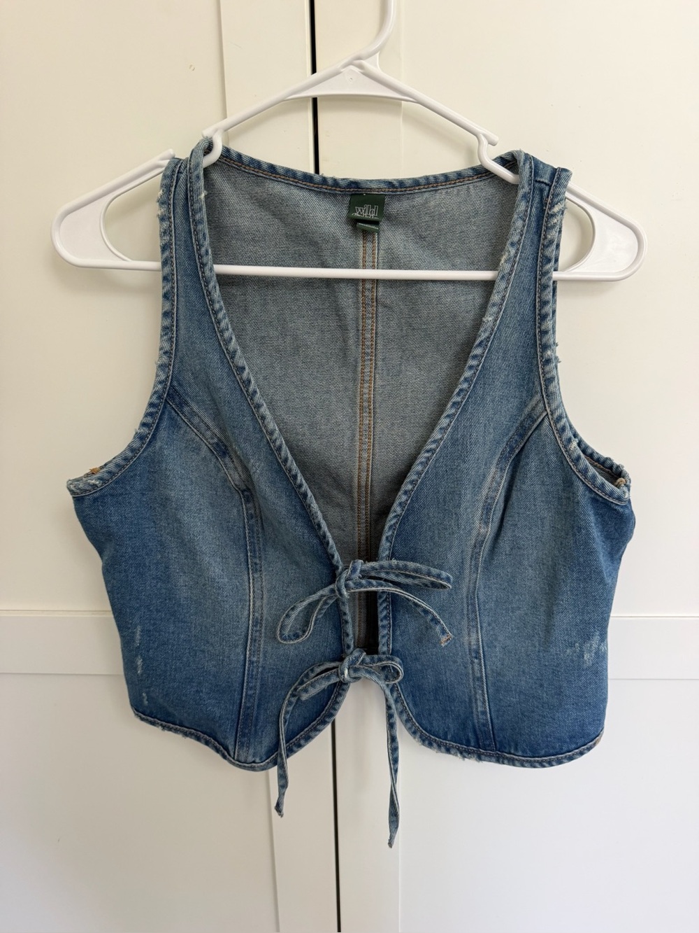 wild fable Blue Denim Tie-Front Vest
